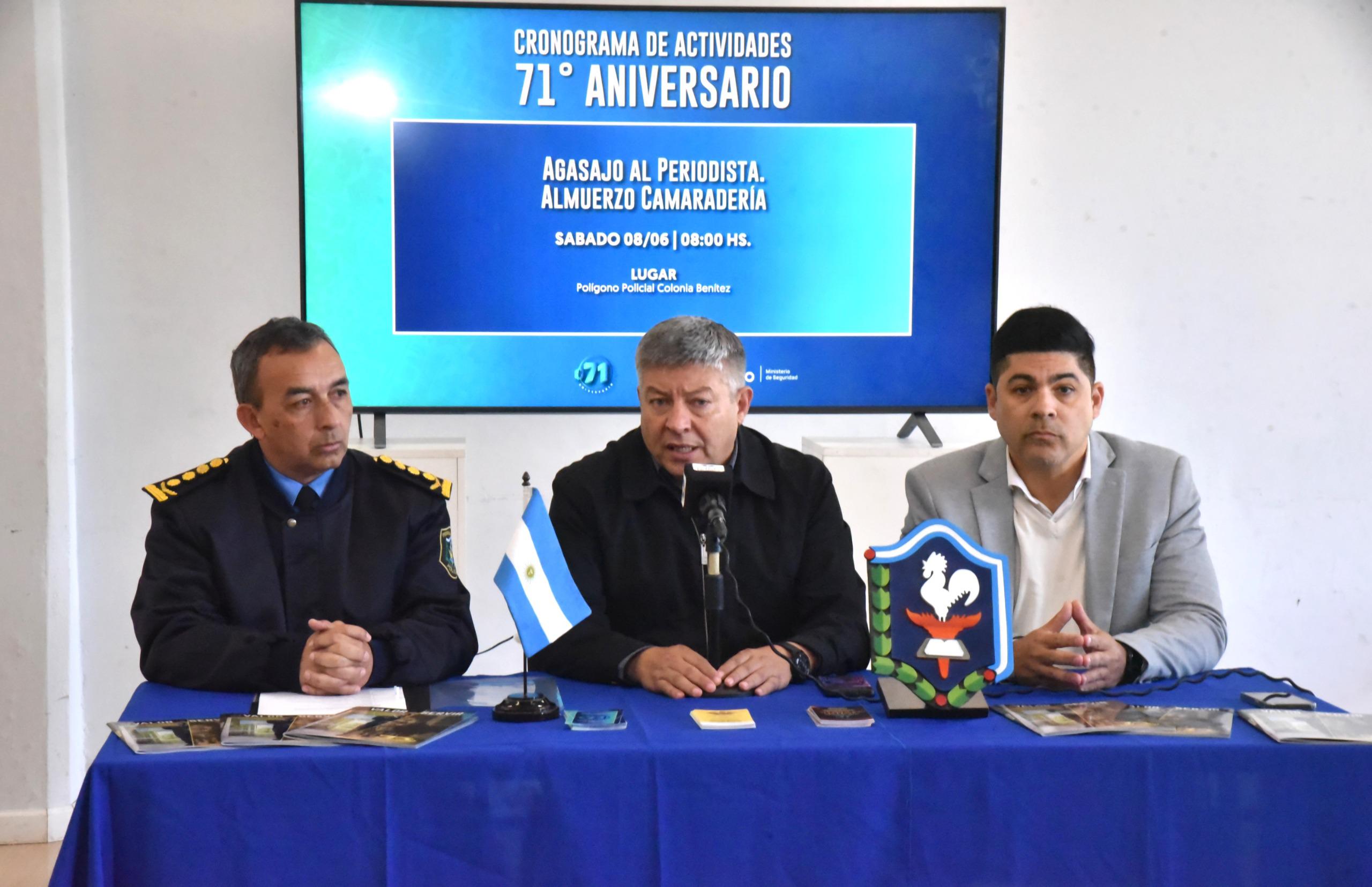 EL MINISTRO DE SEGURIDAD Y EL JEFE DE POLICÍA PRESENTARON EL CRONOGRAMA DE ACTIVIDADES PARA EL 71º ANIVERSARIO DE LA POLICÍA DEL CHACO