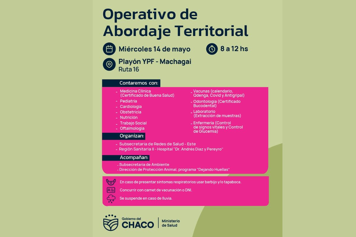 MACHAGAI: NUEVO OPERATIVO DE ABORDAJE TERRITORIAL