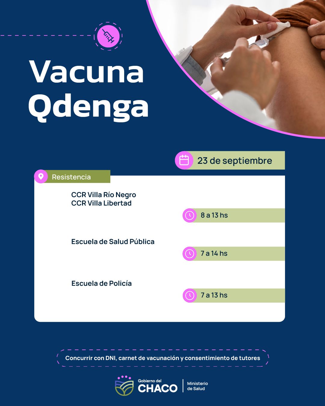 *SALUD: ESTE LUNES CONTINÚA LA VACUNACIÓN CONTRA EL DENGUE*
