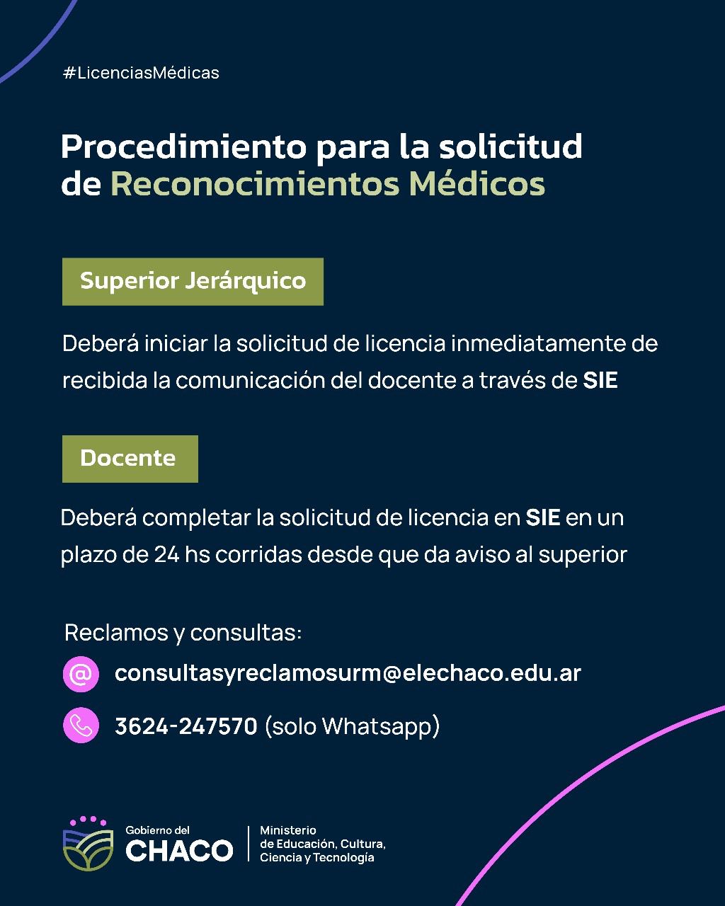 *EDUCACIÓN: A PARTIR DEL 1 DE JULIO, NUEVO PROCEDIMIENTO PARA SOLICITAR LICENCIAS MÉDICAS*